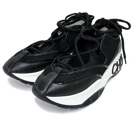 【未使用保管品】ジミーチュウ JIMMY CHOO ミシガン 編み上げ スニーカー 靴 #38 25cm メッシュ ナッパ パテントレザー ブラック 黒 MICHIGAN