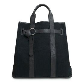【美品】エルメス HERMES プティット サンチュール GM トート ハンドバッグ キャンバス レザー ブラック 黒 シルバー金具 □K刻印
