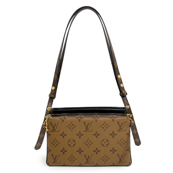 【未使用　展示品】ルイ ヴィトン LOUIS VUITTON ポシェット LV 3 ショルダーバッグ 斜め掛け モノグラム モノグラムリバース ラムスキン レザー ブラウン ブラック 茶 黒 ゴールド金具 M45412