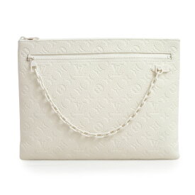 【未使用保管品】ルイ ヴィトン LOUIS VUITTON ヴァージル アブロー ポシェット A4 セカンド クラッチバッグ モノグラムトリヨン レザー ホワイト 白 ホワイト金具 M67462