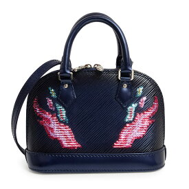 【未使用　展示品】ルイ ヴィトン LOUIS VUITTON ナノアルマ 限定品 2Way ショルダー ハンドバッグ 斜め掛け エピレザー スパンコール ネイビー 紺 シルバー 金具 M64043