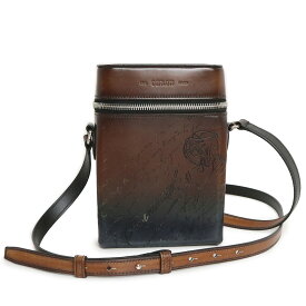 【美品】ベルルッティ Berluti フリー スクリットスワイプ カリグラフィー ショルダーバッグ 斜め掛け ヴェネチアレザー ブラウン 茶 シルバ―金具 FREE-V2
