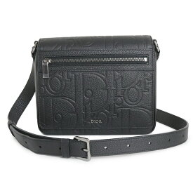 【未使用　展示品】クリスチャンディオール Christian Dior ディオール グラビティ メッセンジャー ショルダーバッグ 斜め掛け カーフスキン レザー ブラック 黒 シルバー金具 1ESPO329LLG