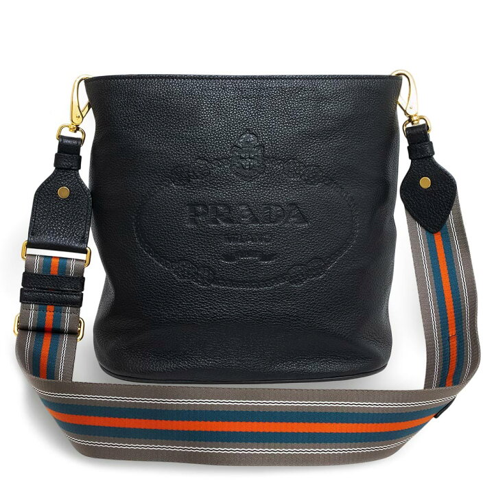 楽天市場】【美品】プラダ PRADA ロゴ エンボス ショルダーバッグ 斜め 