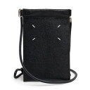 【未使用　展示品】メゾン マルジェラ Maison Margiela スマートフォンポーチ ショルダーバッグ スマホ 携帯 斜め掛け グレイニーカーフレザー ブラック 黒 シルバー金具 SA1VZ0002