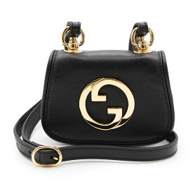 【未使用　展示品】グッチ GUCCI インターロッキングG ブロンディ カードケース ショルダーバッグ 斜め掛け レザー ブラック 黒 ゴールド金具 698635 箱付