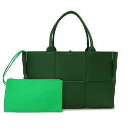 【未使用　展示品】ボッテガヴェネタ BOTTEGA VENETA イントレチャート ミディアム アルコ トート ハンドバッグ ラムスキン レザー レインツリー グリーン 緑 ゴールド金具 609175
