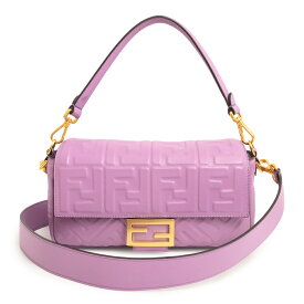 【新品・未使用品】フェンディ FENDI バゲット ミディアム 2WAY ショルダー 斜め掛け ハンドバッグ ナッパレザー パープル 紫 ゴールド金具 8BR600