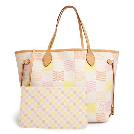 【未使用　展示品】ルイ ヴィトン LOUIS VUITTON ネヴァーフル MM トートバッグ ヌメ革 レザー ダミエリシャス ピーチ ピンク オレンジ ゴールド金具 N40668