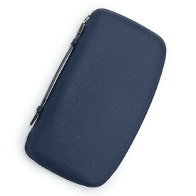 【美品】ルイ ヴィトン LOUIS VUITTON オーガナイザー アトール トラベルケース ラウンドファスナー 二つ折り長財布 タイガ レザー オセアン ネイビー 紺 シルバー金具 M30653