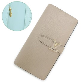 【未使用　展示品】ルイ ヴィトン LOUIS VUITTON LV ヴェルティカル ウォレット カプシーヌ 二つ折り長財布 トリヨンレザー ガレ ミントブルー ベージュ ゴールド金具 M81367 箱付