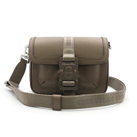 【未使用　展示品】クリスチャンディオール Christian Dior Hit the Road ヒット ザ ロード ミニ ショルダーバッグ 斜め掛け グレインドカーフスキン レザー ダークグリーン カーキ ブラウン シルバー金具 2HTCA458YMJ