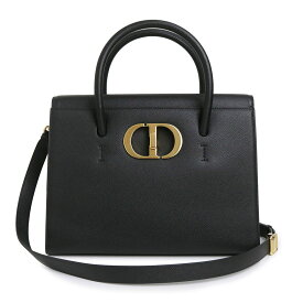【未使用　展示品】クリスチャンディオール Christian Dior サントノレ ミディアム 30 モンテーニュ 2WAY ショルダー ハンドバッグ 斜め掛け グレインドカーフスキン ブラック ゴールド金具 M9306UBAE