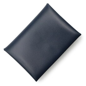 【未使用　展示品】エルメス HERMES カルヴィ デュオ コンパクト コインケース 小銭入れ 財布 カードケース 名刺入れ 定期入れ パスケース ボックスカーフ レザー ブルーアビス ネイビー シルバー金具 W刻印