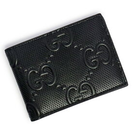 【新品・未使用品】グッチ GUCCI 札入れ 二つ折り財布 GGエンボスレザー ブラック 625559 箱付