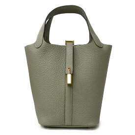 【新品・未使用品】エルメス HERMES ピコタンロック 18 PM ハンドバッグ トリヨンクレマンス レザー セージ ソーゼ グリーン ゴールド金具 B刻印 箱付