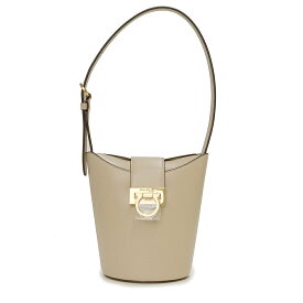 【未使用　展示品】サルヴァトーレフェラガモ Salvatore Ferragamo トリフォリオ ガンチーニ トート バケットバッグ カーフスキン レザー Daino ベージュ ゴールド金具 211194 訳有り 箱付