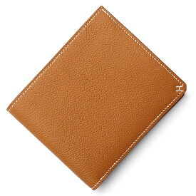 【新品・未使用品】エルメス HERMES Hセリエ コンパクト 二つ折り財布 ヴォーエバーカラー レザー トフィー ブラウン シルバー金具 B刻印 箱付