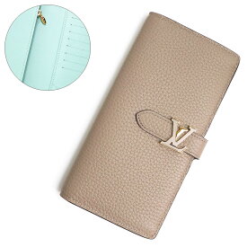 【新品・未使用品】ルイ ヴィトン LOUIS VUITTON LV ヴェルティカル ウォレット カプシーヌ 二つ折り長財布 トリヨンレザー バイカラー ガレ ミントブルー ベージュ ゴールド金具 M81367 箱付
