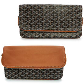 【未使用　展示品】ゴヤール GOYARD サン マリー MM クラッチ セカンドバッグ ポーチ PVCコーティングキャンバス シュヴロッシュカーフスキン レザー ブラック ナチュラル ブラウン シルバー金具 STMARIMMLTY01CL03P