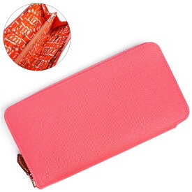 【新品・未使用品】エルメス HERMES アザップ ロング シルクイン MANUFACTURE DE BOUCLERIES バックルの工房 ラウンドファスナー 長財布 ヴォーエプソン レザー ローズアザレ オレンジポピー ピンク シルバー金具 X刻印 箱付
