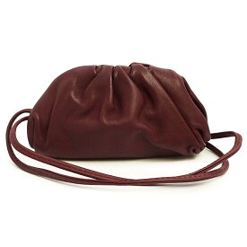 【未使用　展示品】ボッテガヴェネタ BOTTEGA VENETA ザ ポーチ コインパース ショルダー コインケース 小銭入れ 財布 カーフスキン レザー ボルドー ゴールド金具 577816