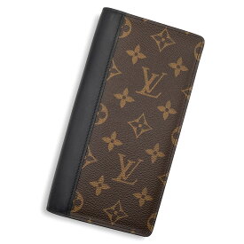 【未使用　展示品】ルイ ヴィトン LOUIS VUITTON ポルトフォイユ ブラザ 二つ折り長財布 モノグラムマカサー レザー ブラウン ブラック シルバー金具 M69410