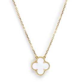 【美品】ヴァンクリーフ＆アーペル Van Cleef & Arpels ヴィンテージ アルハンブラ ペンダント ネックレス K18YG 750 マザー オブ パール イエローゴールド VCARA45900 箱付