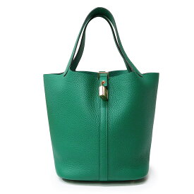 【新品・未使用品】エルメス HERMES ピコタンロック 22 MM ハンドバッグ トリヨンクレマンス レザー ヴェールヴェルティゴ グリーン ゴールド金具 B刻印