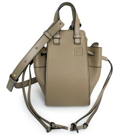 【新品・未使用品】ロエベ LOEWE ハンモック ドローストリング ミニ 2Way ショルダー ハンドバッグ 斜め掛け ソフトグレインカーフ レザー ローレルグリーン ゴールド金具 A538V07X15