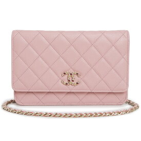 【未使用　展示品】CHANEL シャネル AP3971 マトラッセ ココマーク グレインドカーフスキン ピンク 2way クラッチ チェーンウォレット 斜め掛け 長財布 シャンパンゴールド金具
