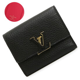 【新品・未使用品】LOUIS VUITTON ルイ ヴィトン M68587 ポルトフォイユ カプシーヌ XS トリヨンレザー バイカラー ノワール ブラック ピンク コンパクト 三つ折り財布 ゴールド金具 箱付