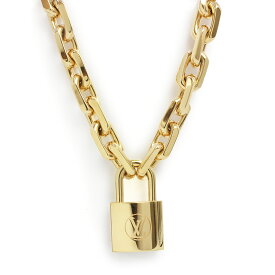 【中古】LOUIS VUITTON ルイ ヴィトン MP2993 コリエ LV エッジ カデナ パドロック ゴールド チェーン ネックレス ペンダント