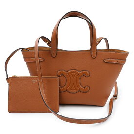 【新品・未使用品】CELINE セリーヌ 121743ENY ミニ カバ アナイス キュイル トリオンフ グレインドカーフスキン タン ブラウン 2Way 斜め掛け ショルダー ハンドバッグ ゴールド金具 ポーチ付き