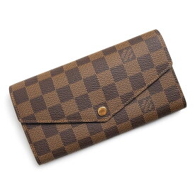 【未使用　展示品】LOUIS VUITTON ルイ ヴィトン N63209 ポルトフォイユ サラ ダミエ ブラウン 二つ折り長財布 ゴールド金具 箱付
