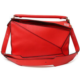 【未使用　展示品】LOEWE ロエベ 322.30.K74 パズルバッグ ミディアム クラシックカーフ レッド 3WAY ショルダー ハンド ボディバッグ 斜め掛け レザー ゴールド金具