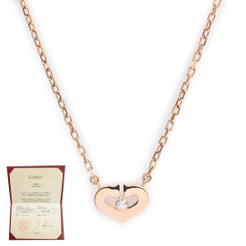 【美品】Cartier カルティエ B3040400 Cハート K18PG 750 1Pダイヤモンド 0.01ct ピンクゴールド ネックレス ペンダント ギャラ 保証書 箱付
