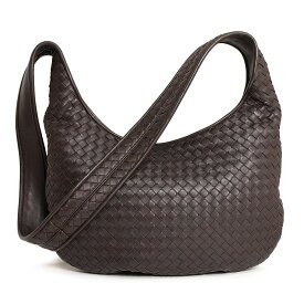 【美品】BOTTEGA VENETA ボッテガヴェネタ 826877 ヴェネト イントレチャート ラムスキン フォンデンテ ブラウン ワンショルダーバッグ 斜め掛け レザー シルバー金具
