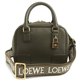 【未使用　展示品】LOEWE ロエベ A039N21X01 アマソナ 16 スクエア ナパカーフ ダークカーキグリーン 2way ショルダー ハンドバッグ 斜め掛け レザー ゴールド金具