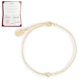 【美品】Cartier カルティエ B6043300 ダムール ディアマン レジェ SM スモールモデル K18YG 750 1Pダイヤモンド 0.09ct イエローゴールド チェーン ブレスレット 箱付