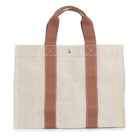 【美品】HERMES エルメス ボラボラ GM コットン100％ キャンバス ライトブラウン アイボリー トートバッグ シルバー金具