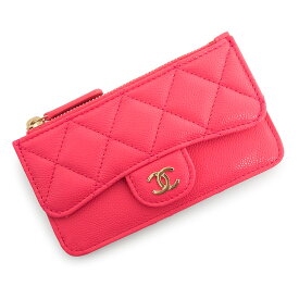 【新品・未使用品】CHANEL シャネル AP2570 マトラッセ クラシック ジップ キャビアスキン ピンク コインケース 小銭入れ カードケース 名刺入れ 定期入れ パスケース 財布 レザー ゴールド金具 箱付