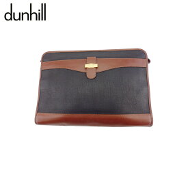 【中古】 ダンヒル ビジネスバッグ ブリーフケース ブラック ブラウン ゴールド PVC×レザー dunhill L4134