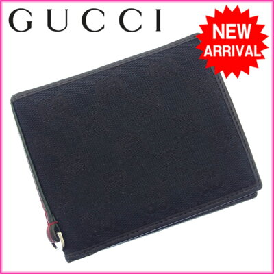 グッチ/二つ折り財布/GG柄/メンズ可【中古】