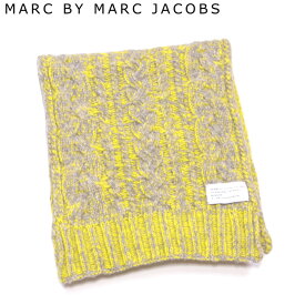 【春の大感謝祭 30％OFF】マークバイ マークジェイコブス MARC BY MARC JACOBS マフラー メンズ可 イエロー グレー 灰色 ウール 毛 ナイロン 【マークバイ マークジェイコブス】 C3897 【中古】