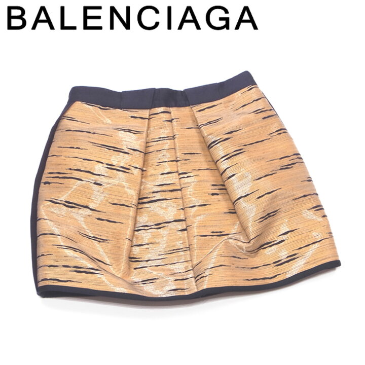 中古】バレンシアガ BALENCIAGA タイトスカート ミドル ロゴ ジップ  