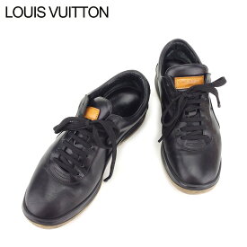 【冬のTHEセール 30%OFF】ルイ ヴィトン LOUIS VUITTON スニーカー シューズ 靴 レディース メンズ #37 ブラック レザー 【ルイ・ヴィトン】 T8578 【中古】