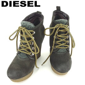 【スプリングセール】ディーゼル DIESEL ブーツ シューズ 靴 レディース #36 ブラウン グレー 灰色 スエード 【ディーゼル】 T14035 【中古】