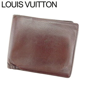 【スプリングセール】ルイ ヴィトン Louis Vuitton 二つ折り 札入れ メンズ ポルトビエカルトクレディ ブラウン タイガレザー 【ルイ・ヴィトン】 C3293 【中古】