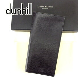 【スプリングセール30％OFF】ダンヒル 長札入れ 札入れ ロゴ ブラック レザー dunhill 【ダンヒル】 t6772s 【中古】